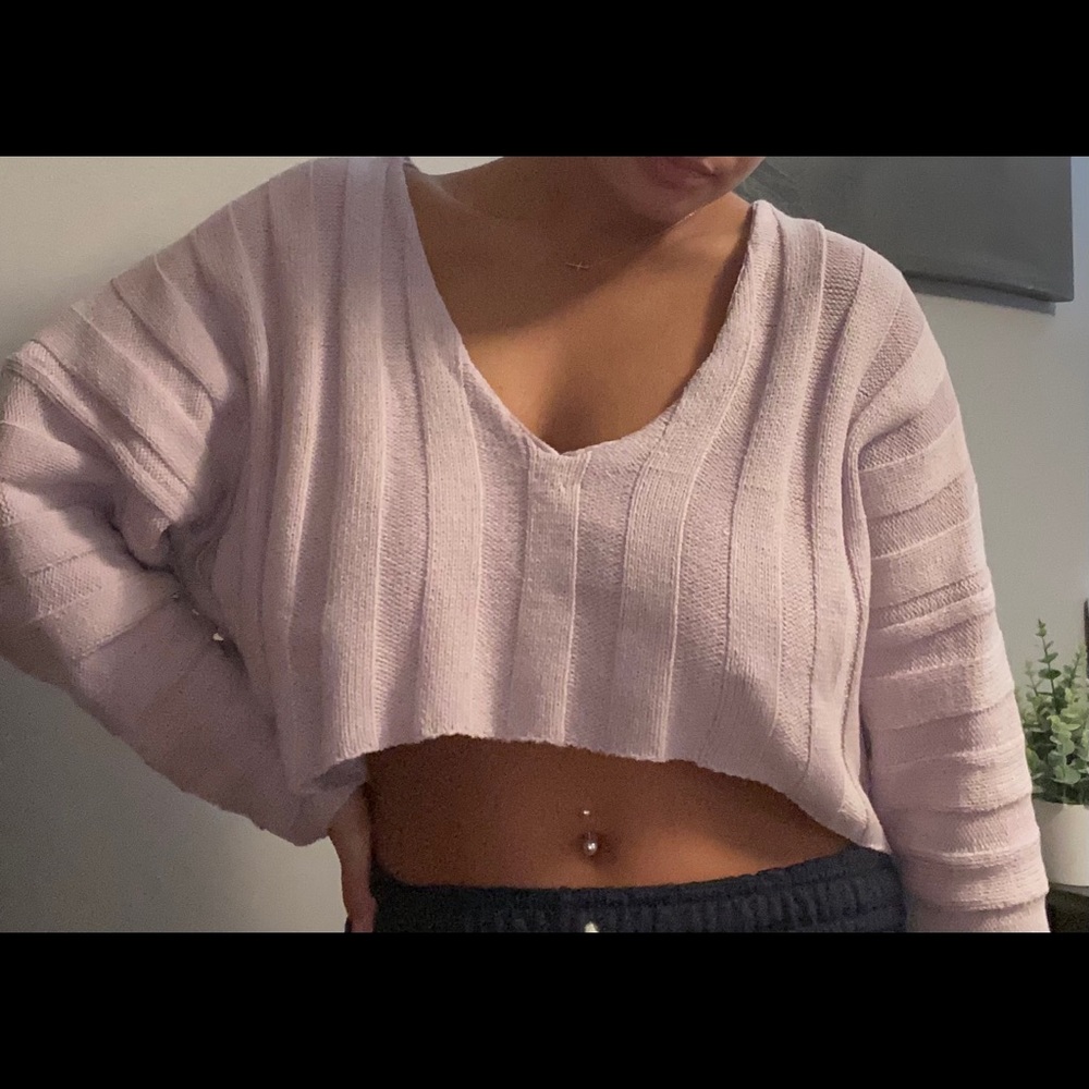 Purple Cropped sweater